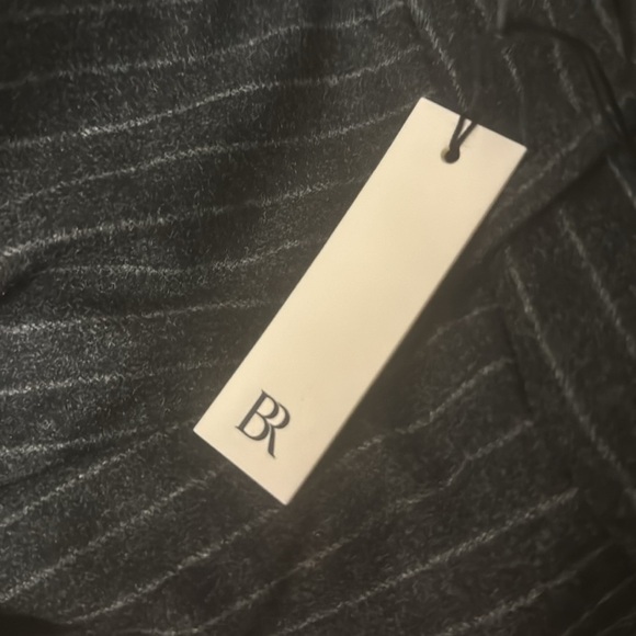 NWT! Banana Republic Gray Stripe Relaxed Slim Pinstripe Flannel Blazer and Pants - Picture 11 of 12